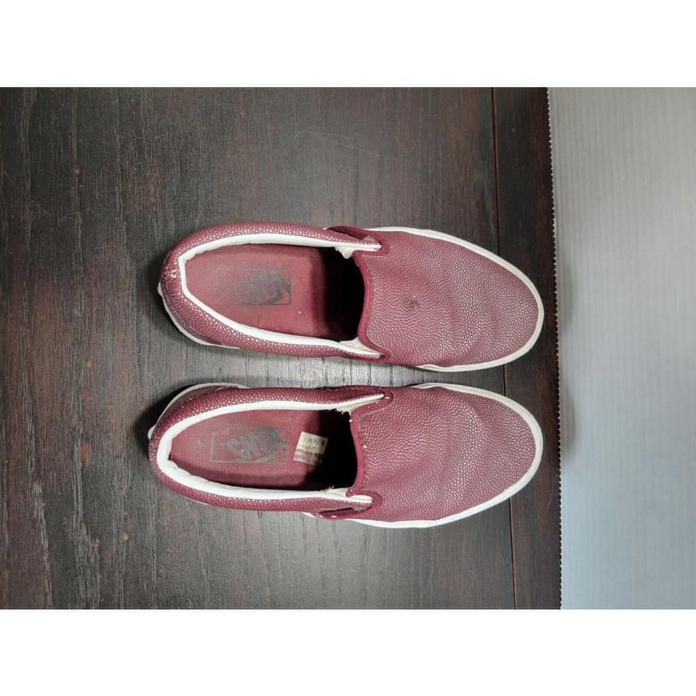 VANS Slip On Sneaker Shoe Men 6.5 Women 8 Burgundy Wine Maroon Textured